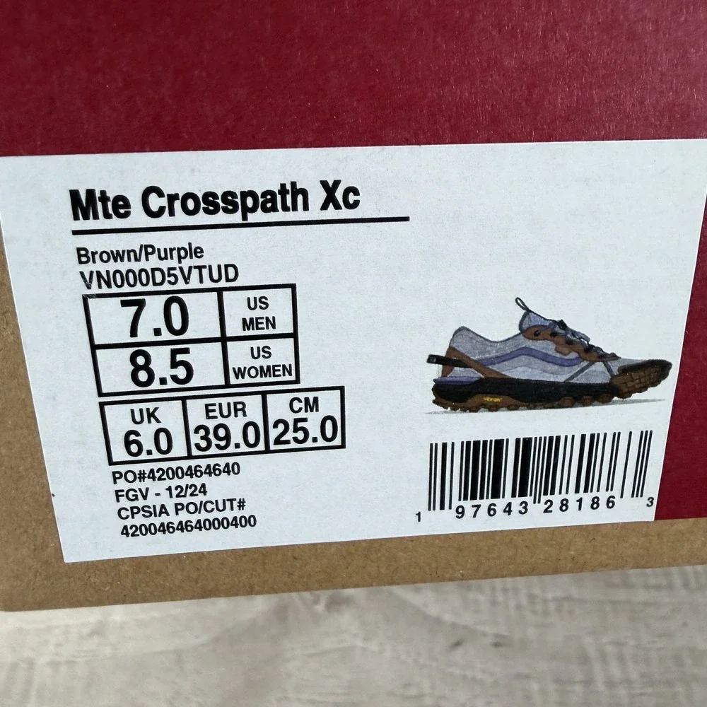 Vans Crosspath XC MTE Vibram Hiking Shoes Purple Brown VN000D5VTUD Womens Sz 8.5 - Picture 9 of 9